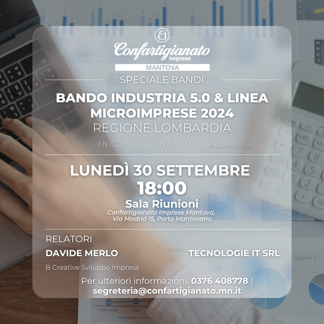 INCONTRO INFORMATIVO | Bando Industria 5.0 e Linea Microimprese