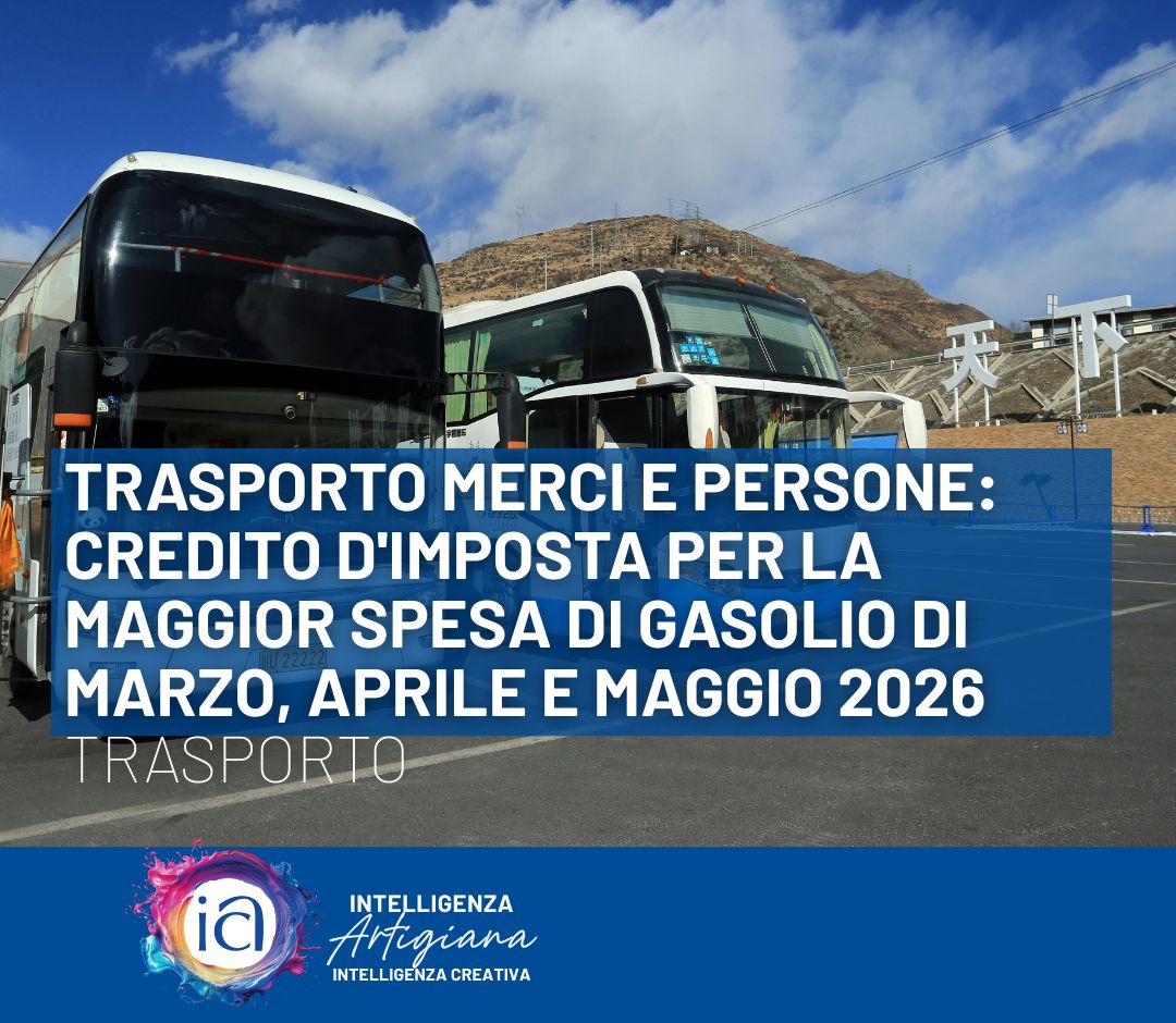 Trasporto merci e persone: credito d'imposta per la maggior spesa di gasolio di marzo, aprile e maggio 2026